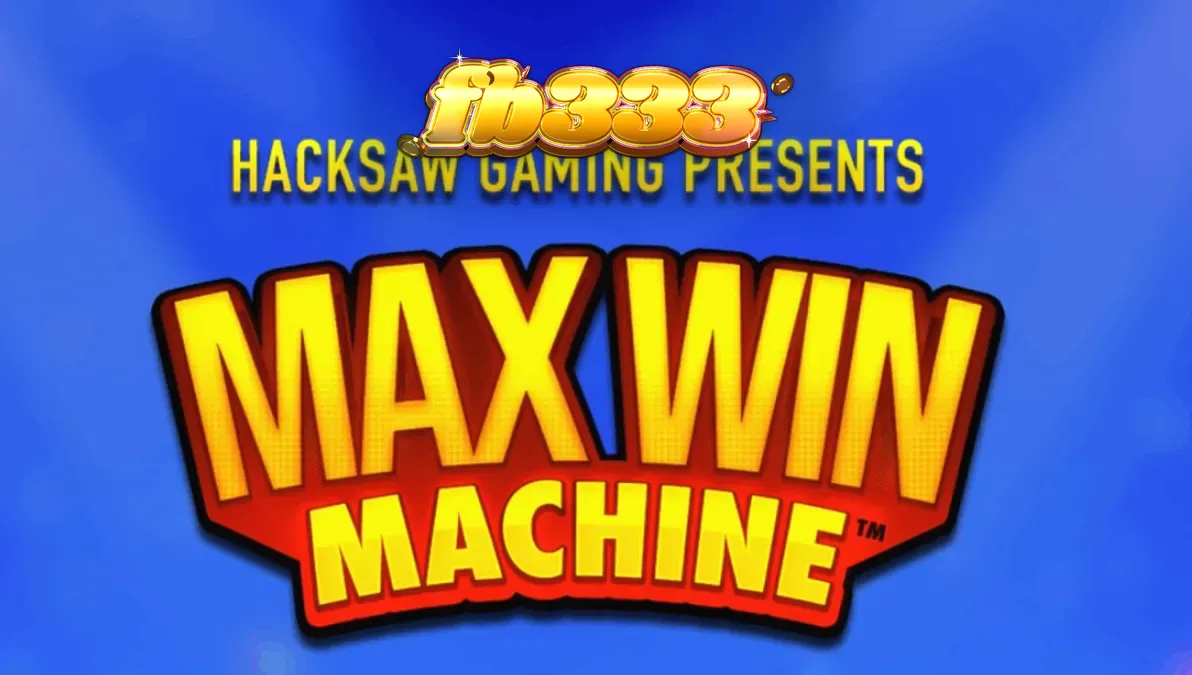 Tampilan visual slot Max Win Machine dengan simbol tujuh merah dan latar belakang biru elektrik.